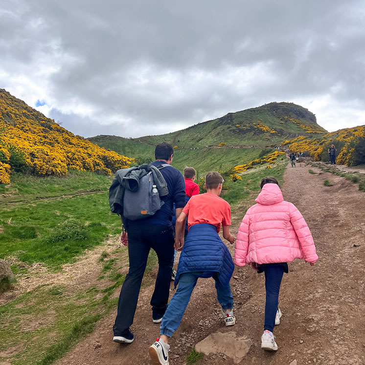family trip to Scotland Arthur's Seat